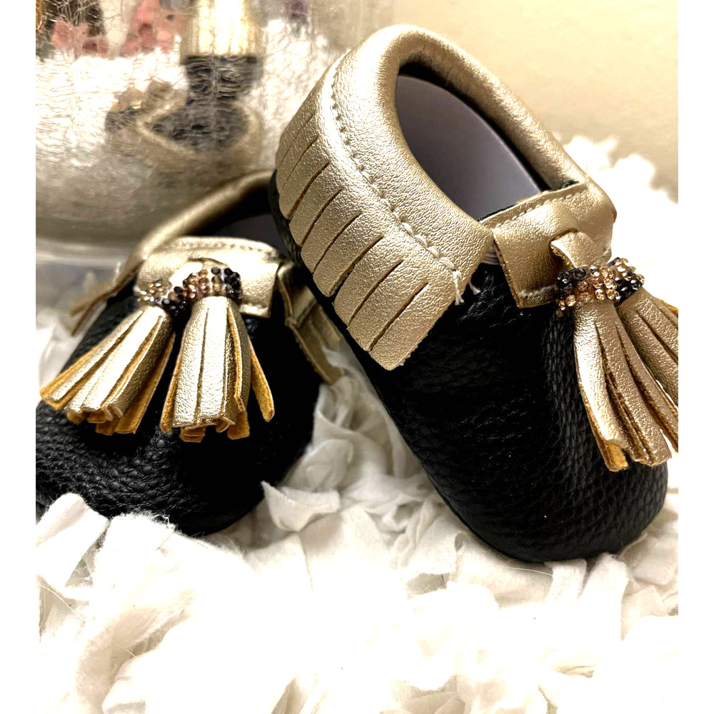 Kids/Baby Fringe Leather Soft Shoes Moccasins 0-6M
